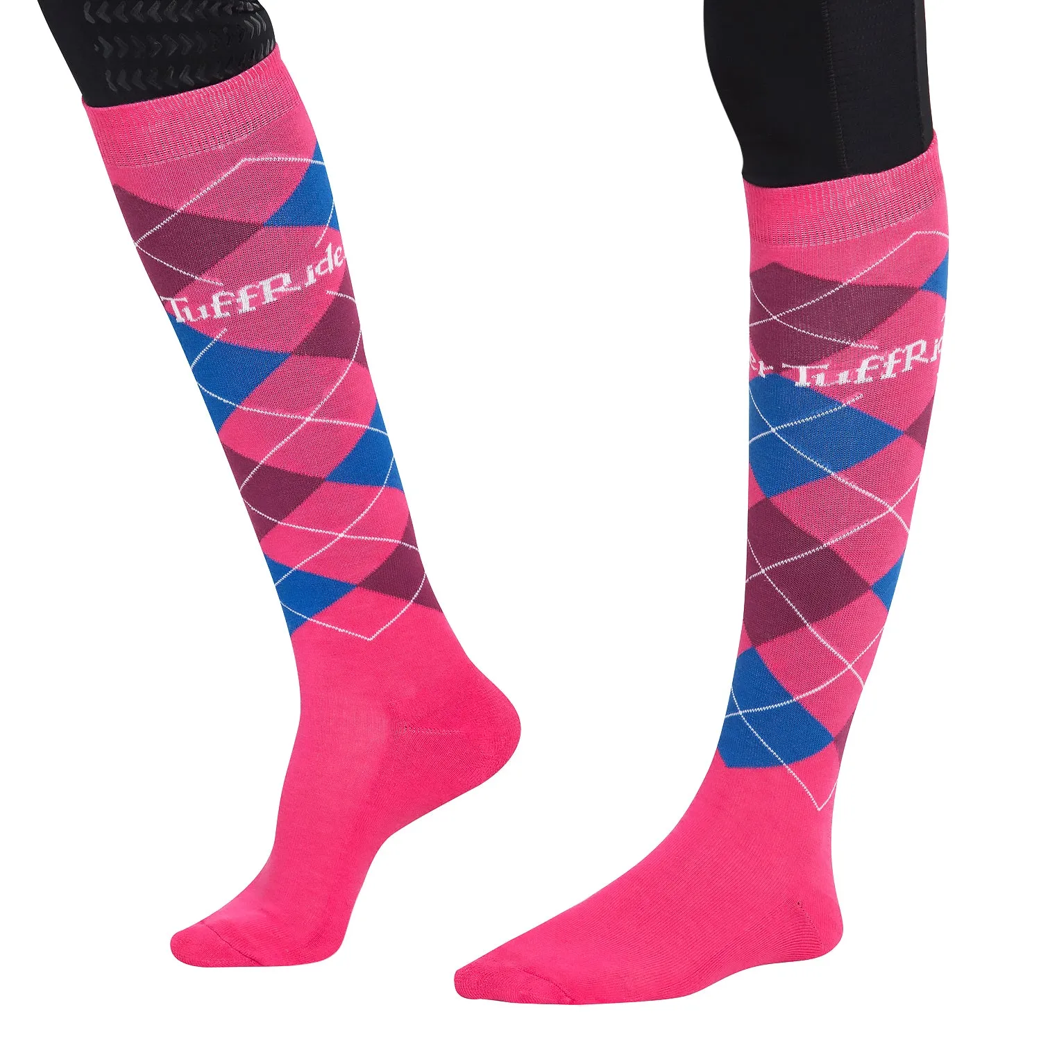 TuffRider Argyle kniekousen katoenmix olijf/zand