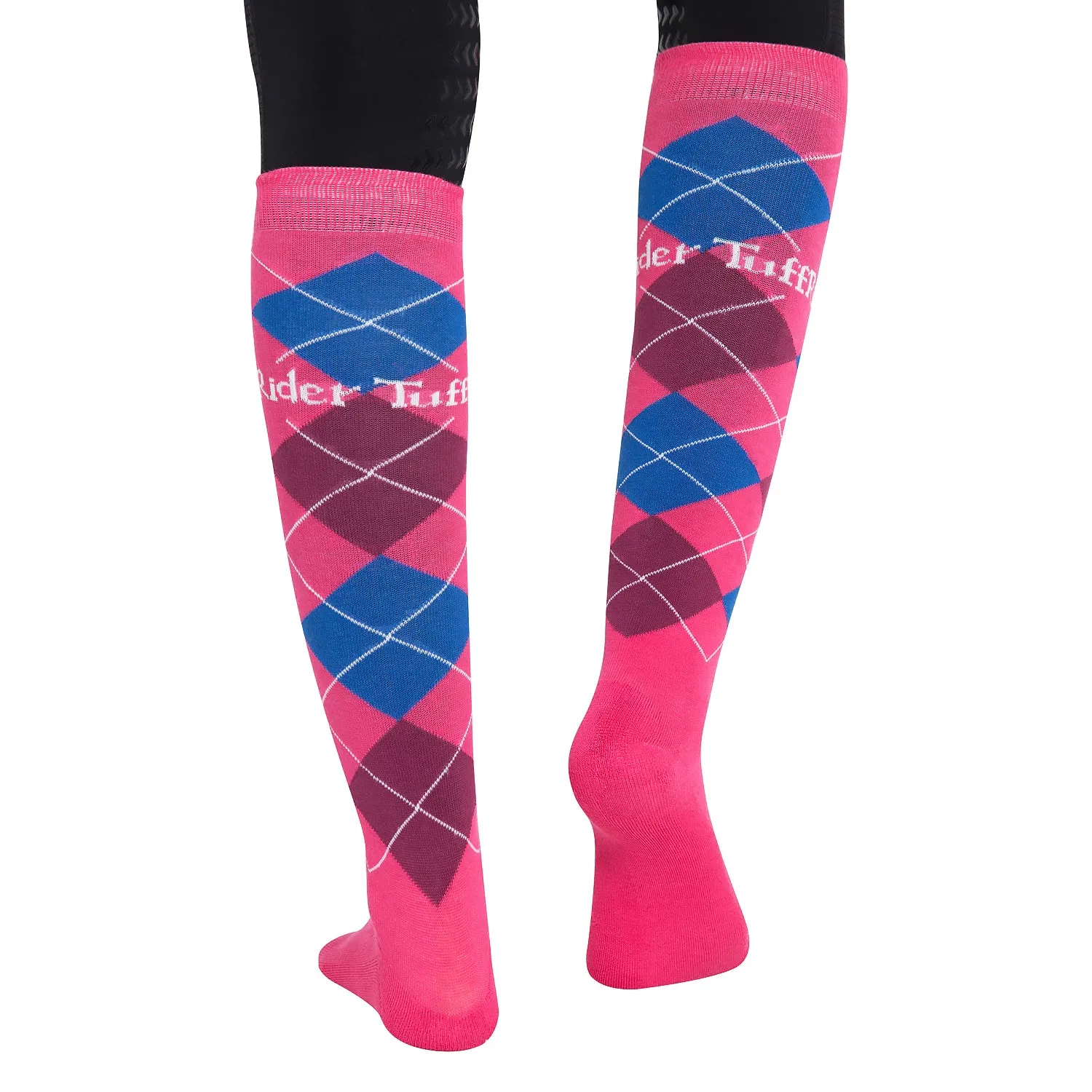 TuffRider Argyle kniekousen katoenmix olijf/zand