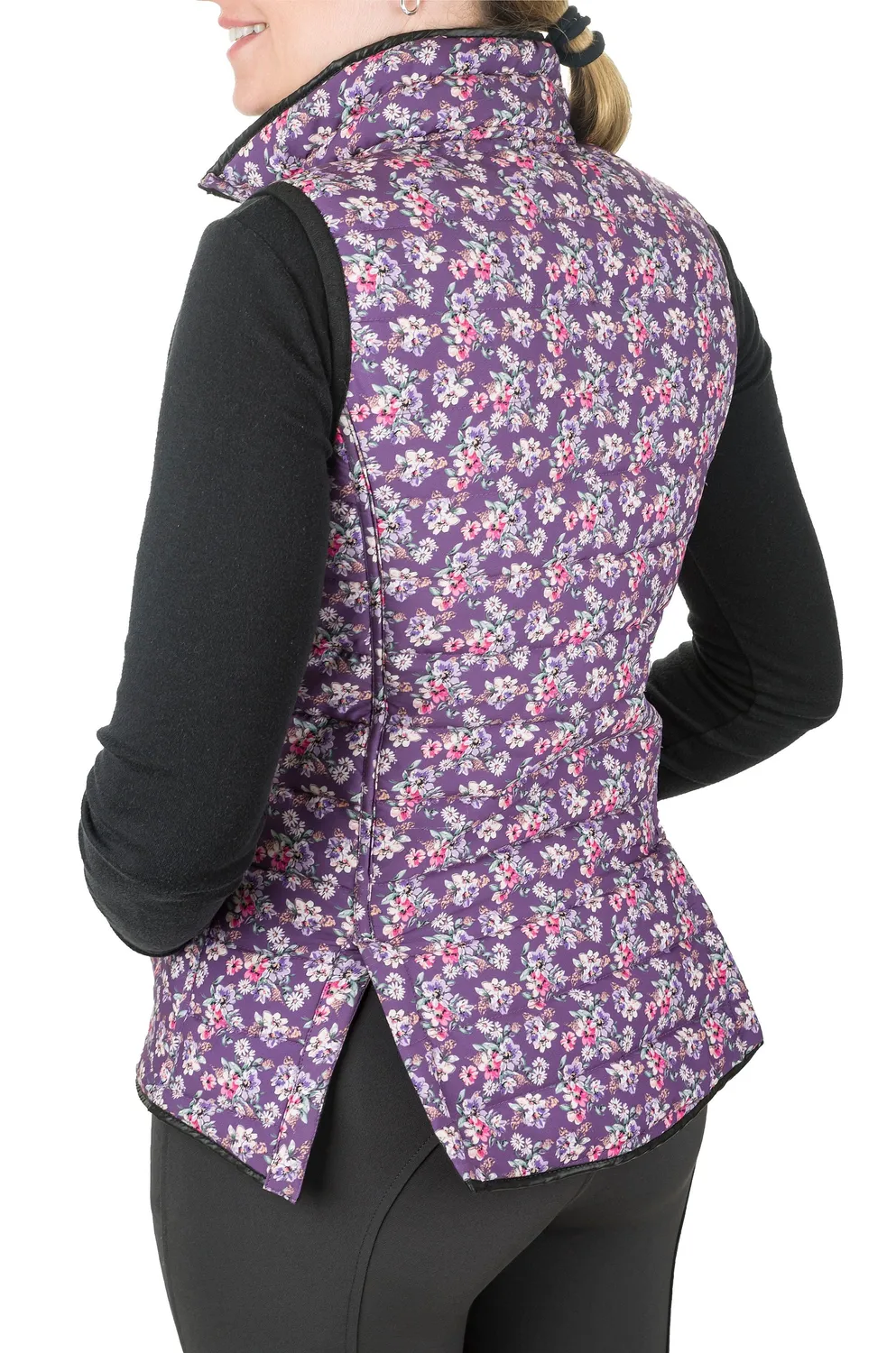 TuffRider Combination Reversible bodywarmer plum plaid