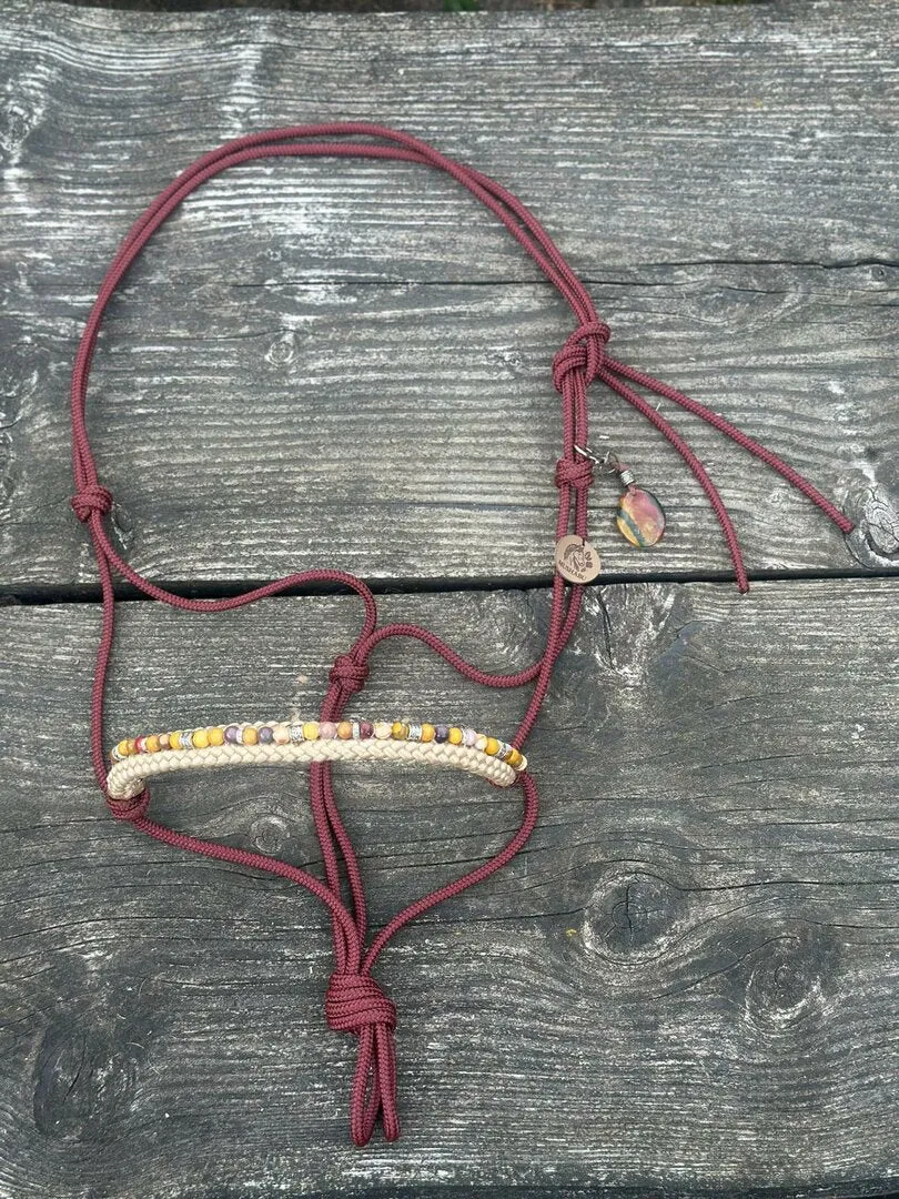 Mushabu Crystal Deluxe Mookaiet Jaspis touwhalster edelsteen