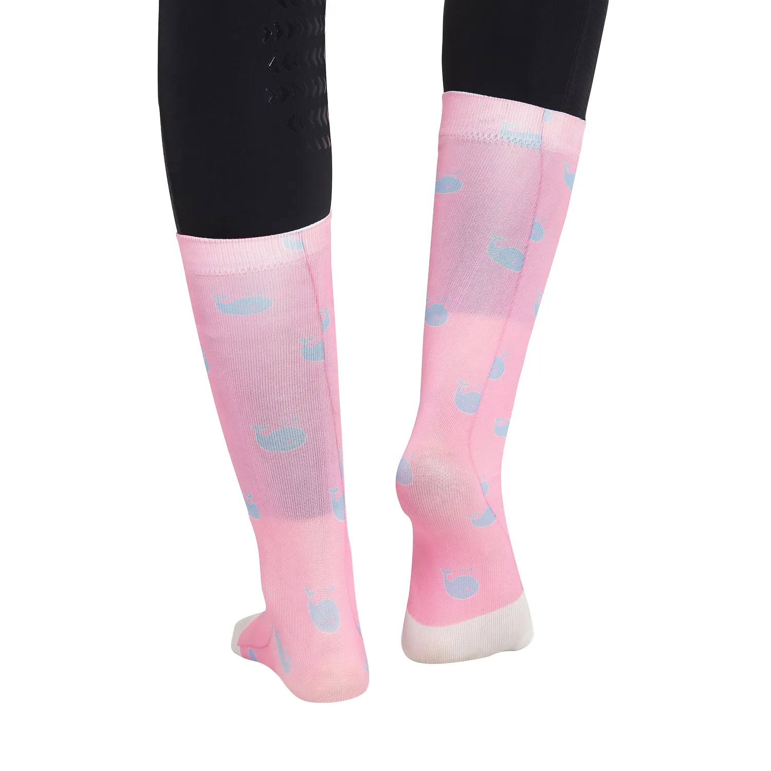 Equine Couture Ladies Whales rijsokken roze bamboe