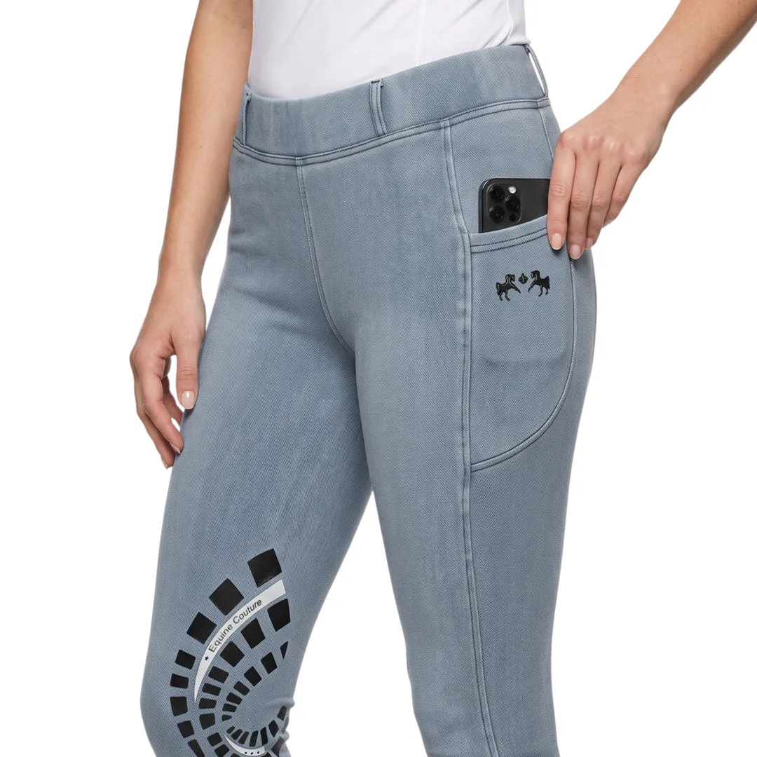 Equine Couture Denim rijlegging kniegrip telefoonvak denim M