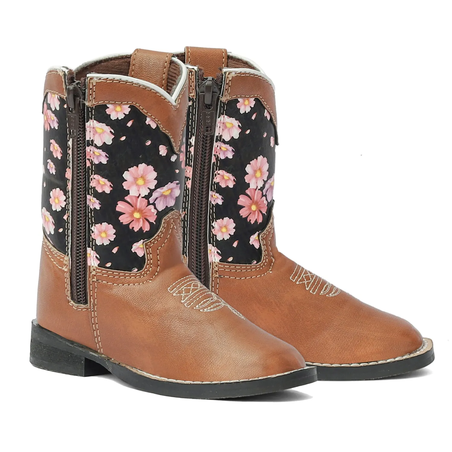 TuffRider Pinnacles westernlaars peuter bruin 6 bloemen