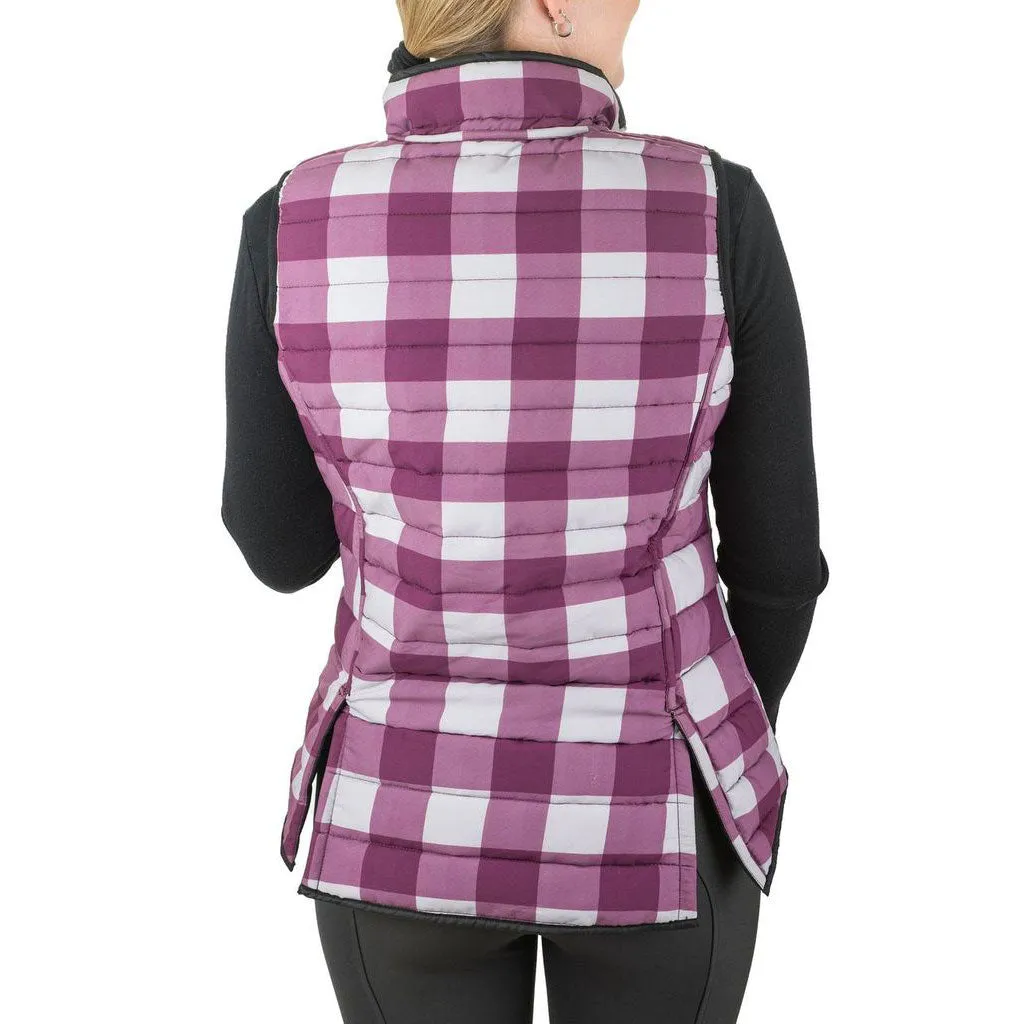 TuffRider Combination Reversible bodywarmer plum plaid