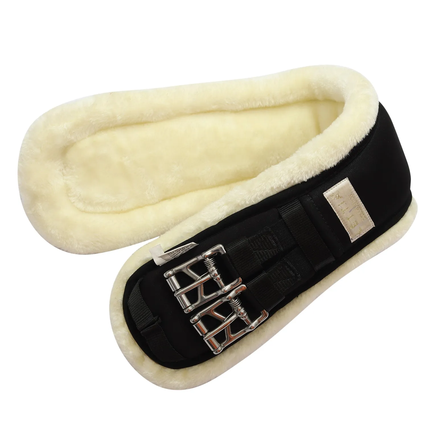 Lettia Clik Memory Foam dressuursingel zwart sherpa