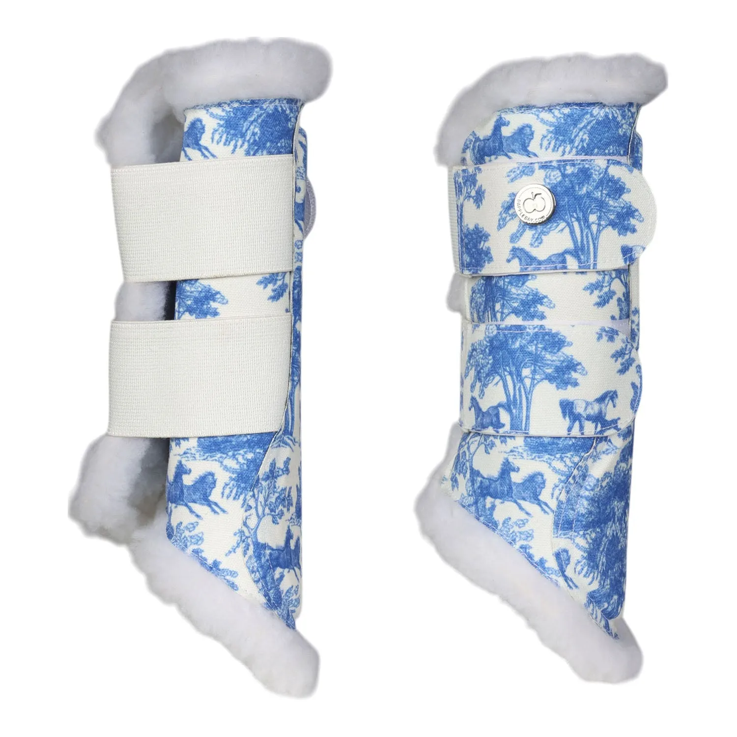 Dapplebay Equestrian Toile springschoenen Blue White peesbeschermer