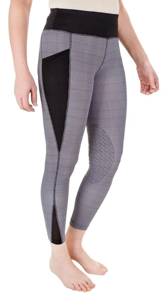 TuffRider Minerva Houndstooth rijtight zwart wit knie grip