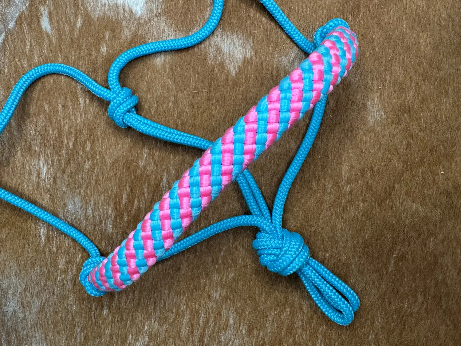 Mushabu touwhalster Shet zachte neus turquoise roze