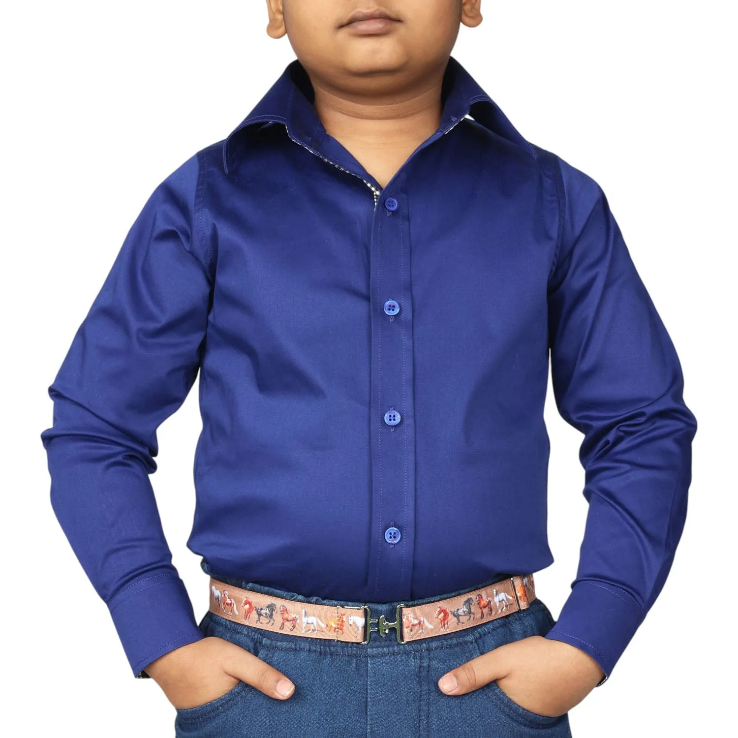 TuffRider ADEY overhemd jongen Royal Blue katoen