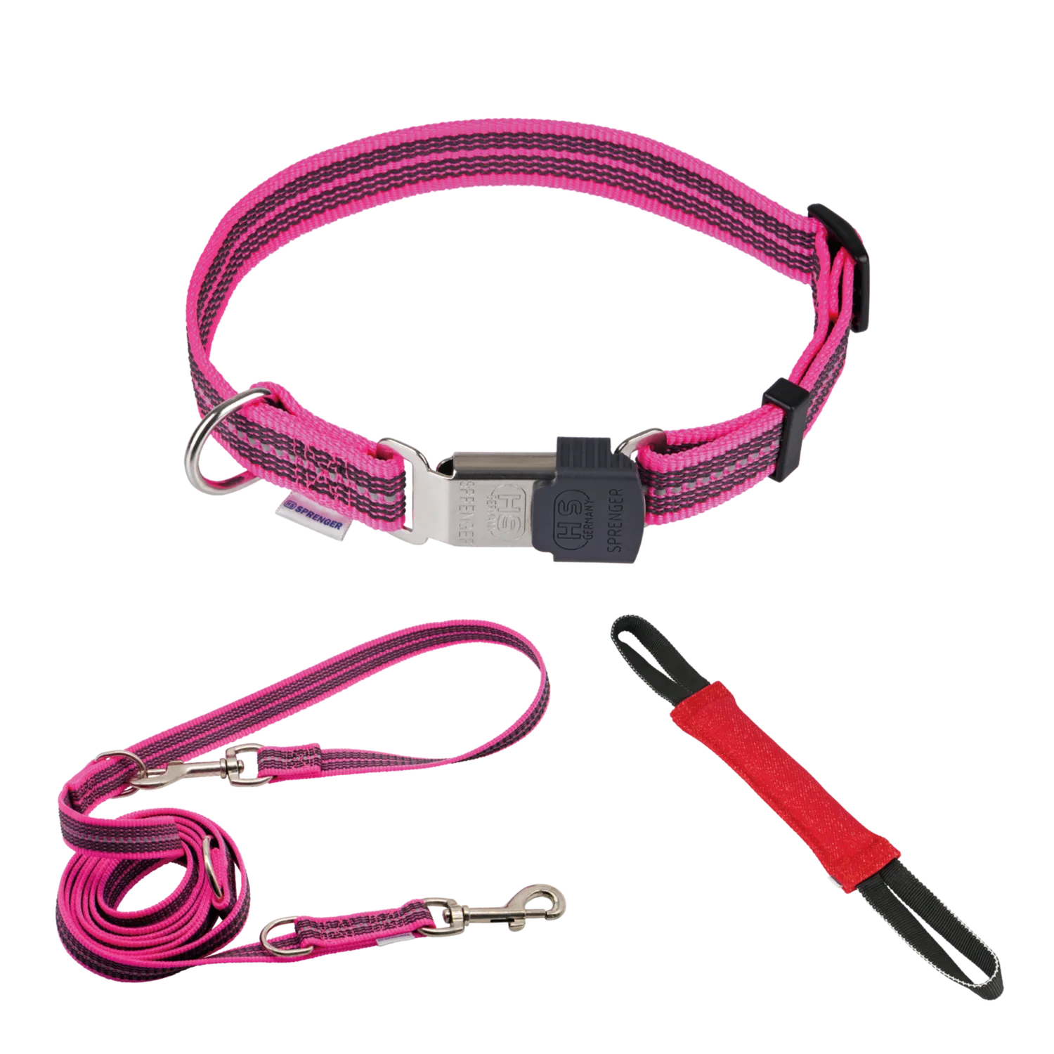 Herm Sprenger Bundle halsband 40-55cm + riem 2,3m zwart hond
