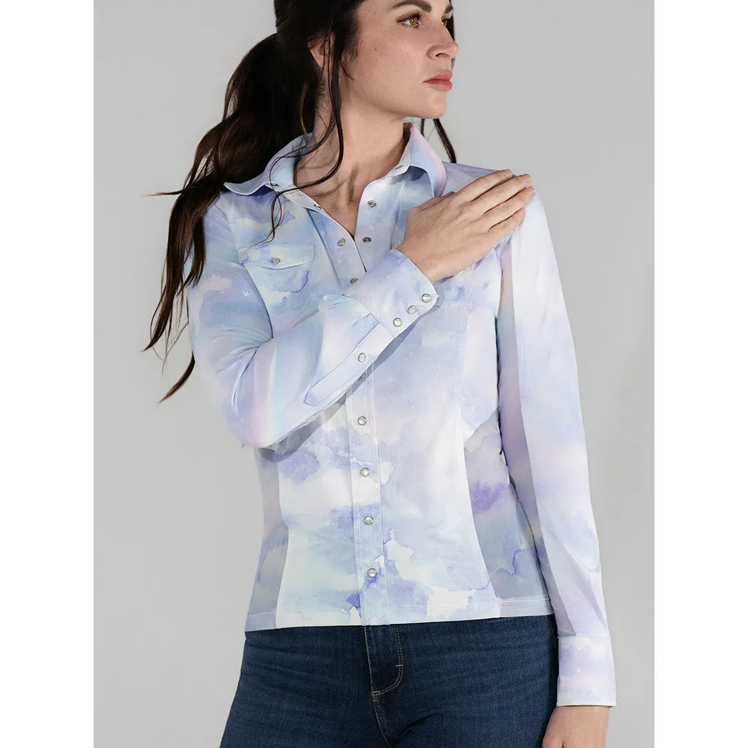 Dapplebay Opalite Skies western rijshirt pastel