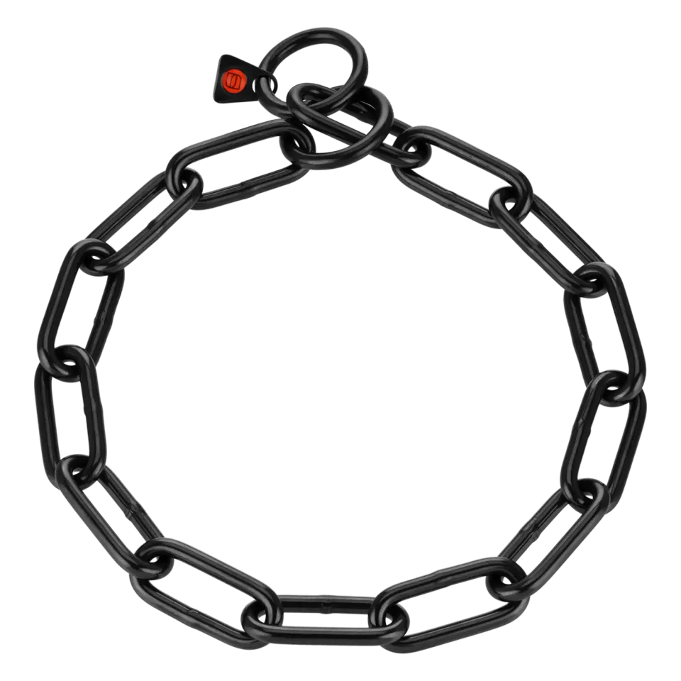 Herm Sprenger Honden Halsketting Lang Zwart RVS 5,0 mm