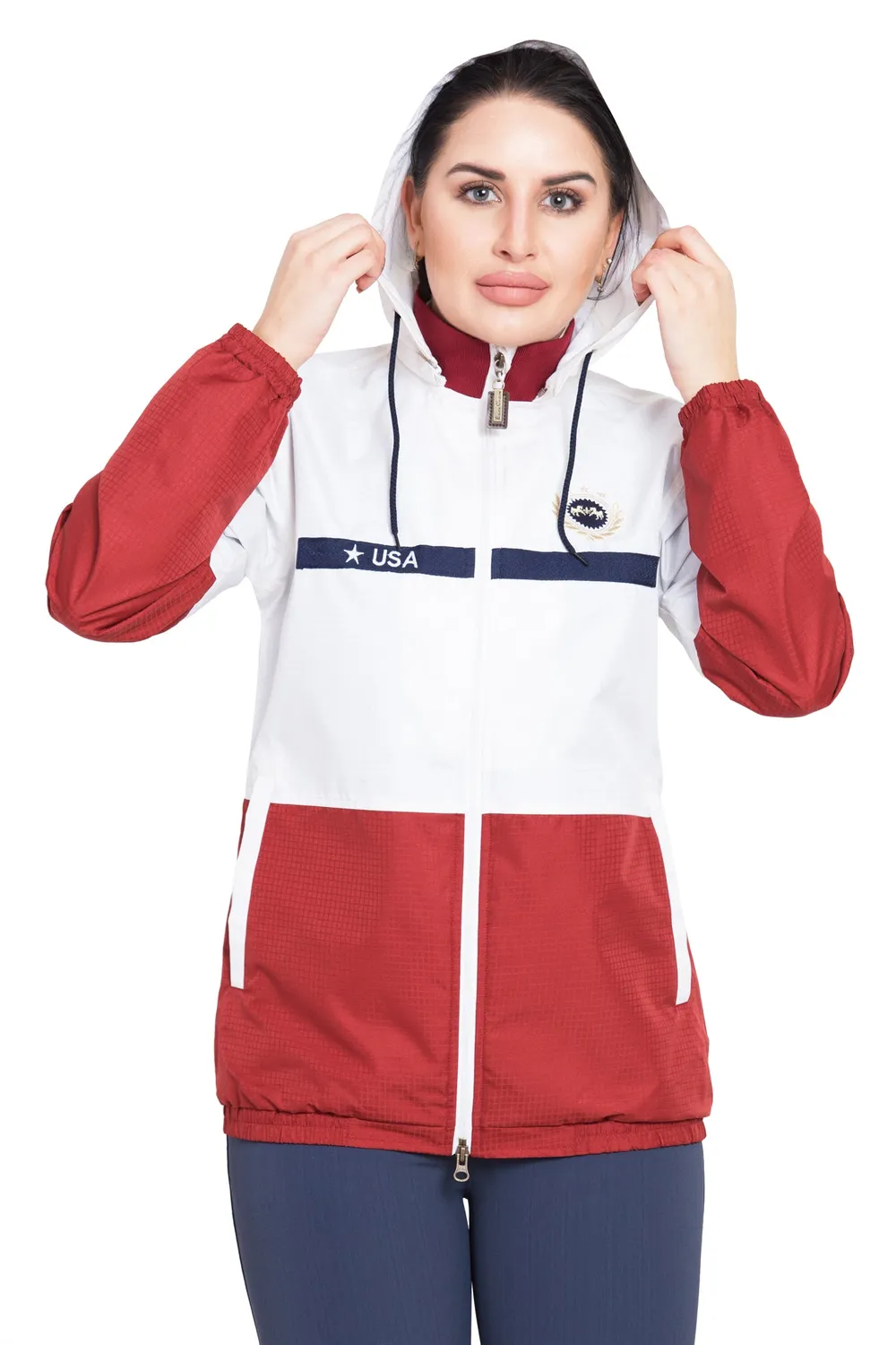 Equine Couture Marmara regenjas dames wit/navy waterdicht