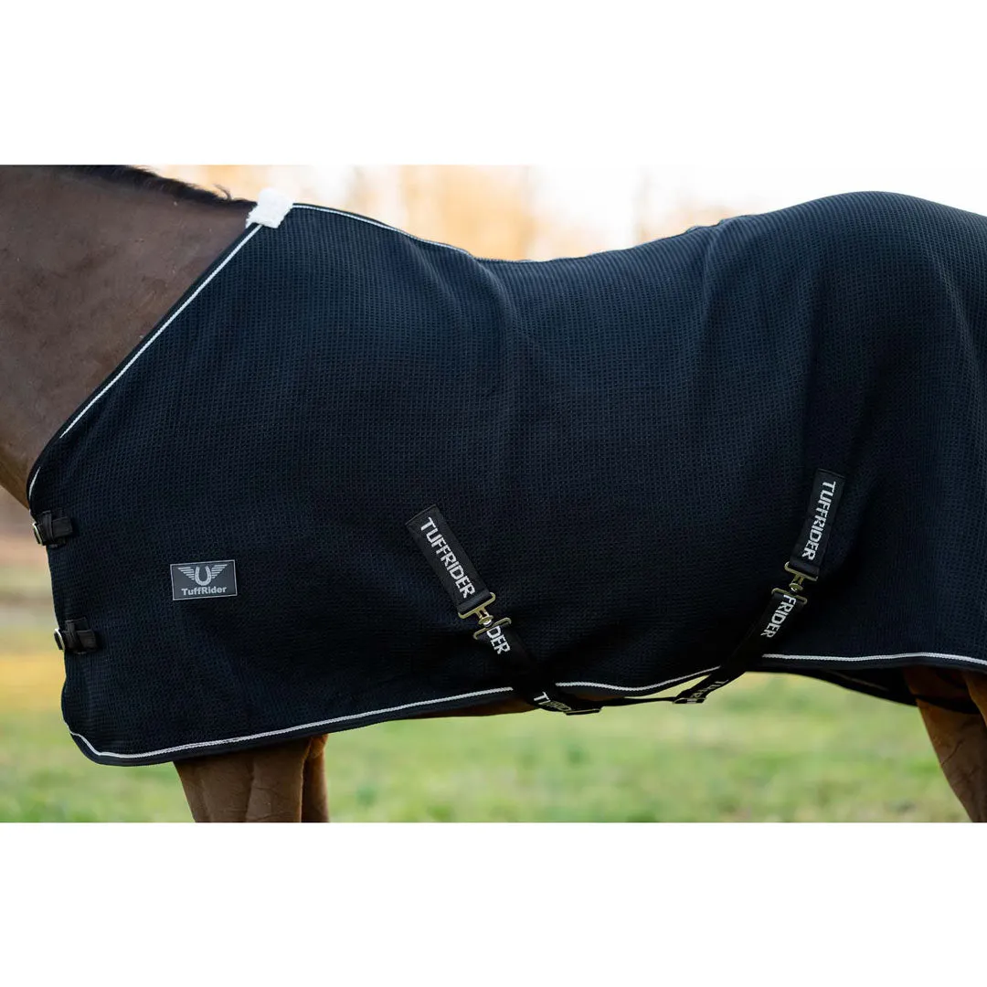 TuffRider Waffle Weave katoenen stalzweetdeken Navy