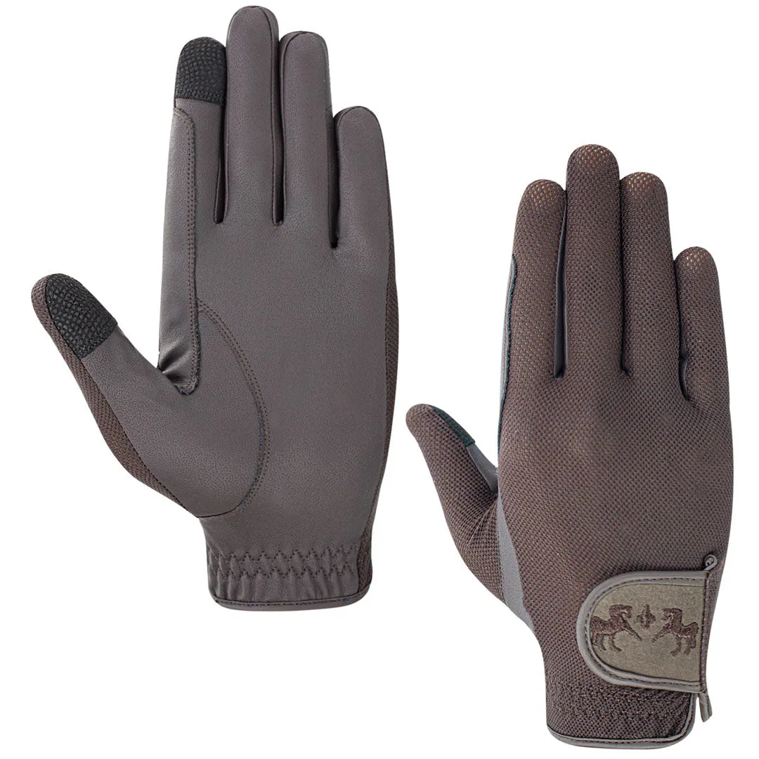 Equine Couture Aerocool rijhandschoenen Zwart touchscreen