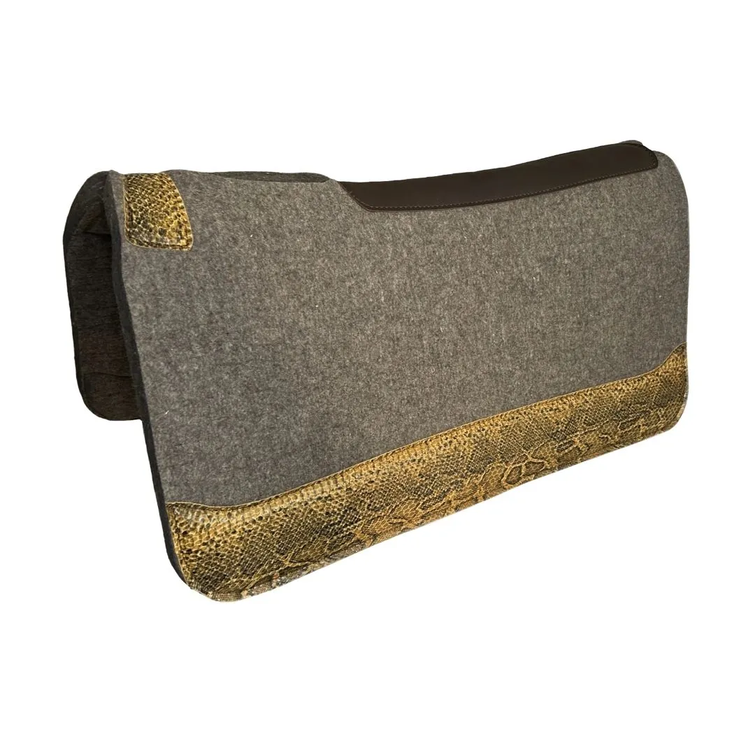 TuffRider Bedrock wollen zadelpad grijs vilt 32x32 1 inch