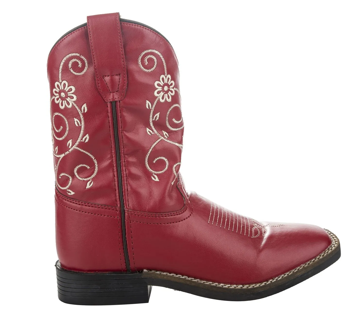 TuffRider Youth Fire Red Floral westernlaars rood bloemen