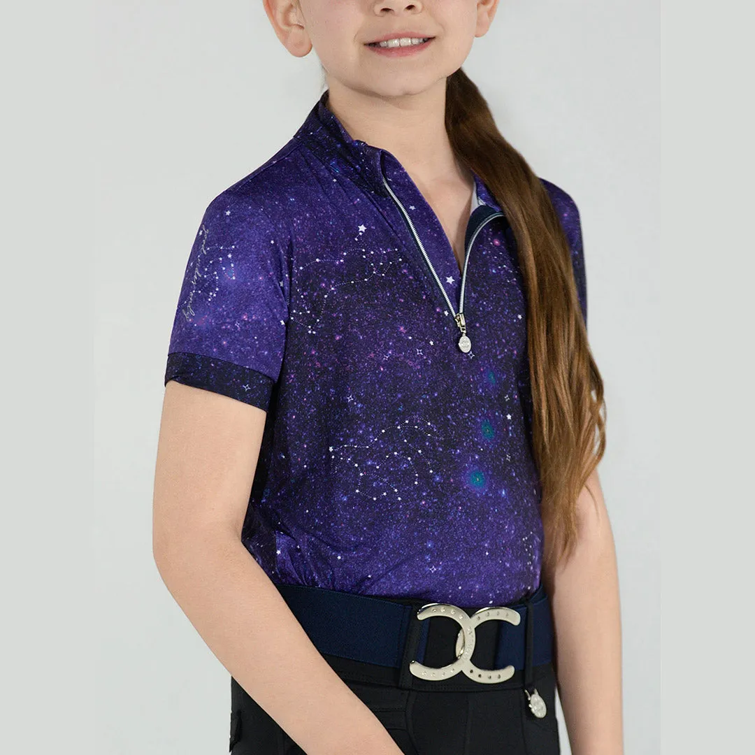 Dapplebay Constellation kinder rijshirt Navy 8-9 koel