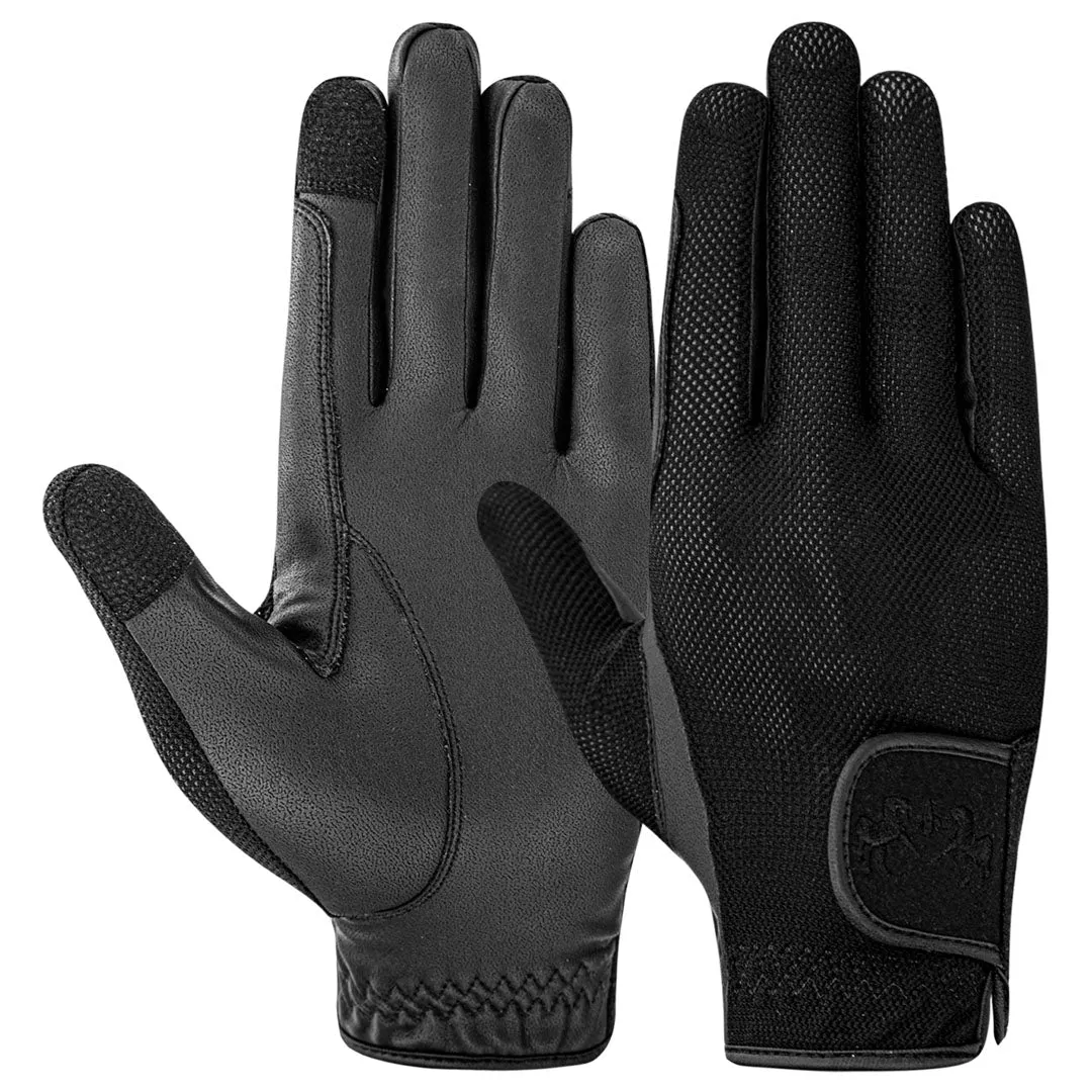 Equine Couture Aerocool rijhandschoenen Zwart touchscreen
