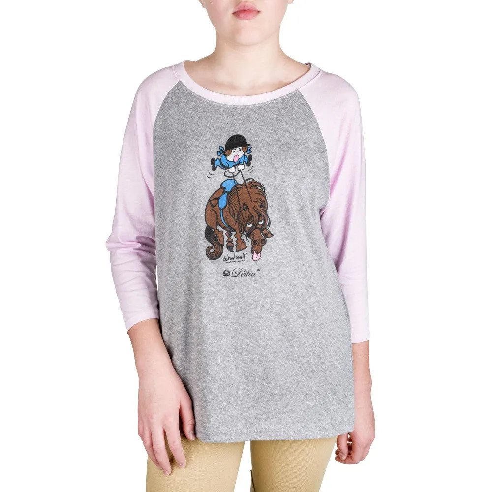 Lettia Thelwell Youth 3/4 T-shirt Wit/Roze katoen