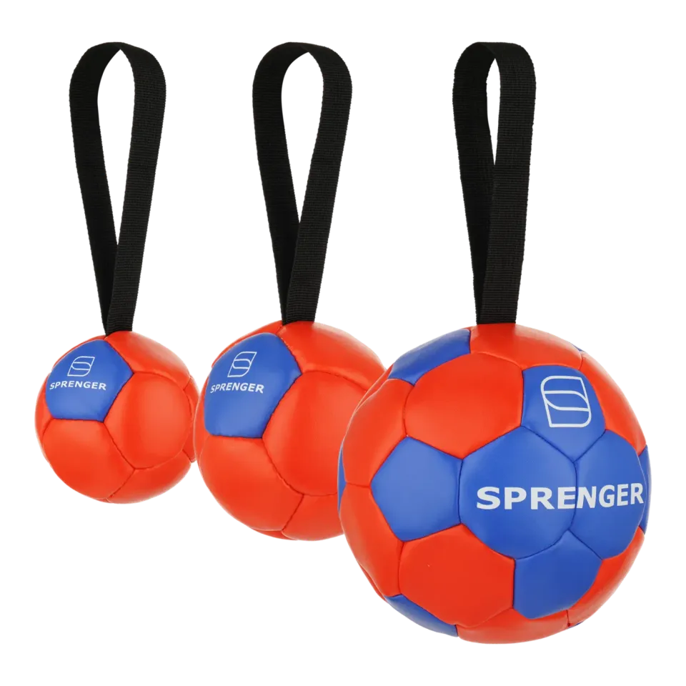 HS Sprenger Vegan Lederball hondenbal 10 cm met pieper