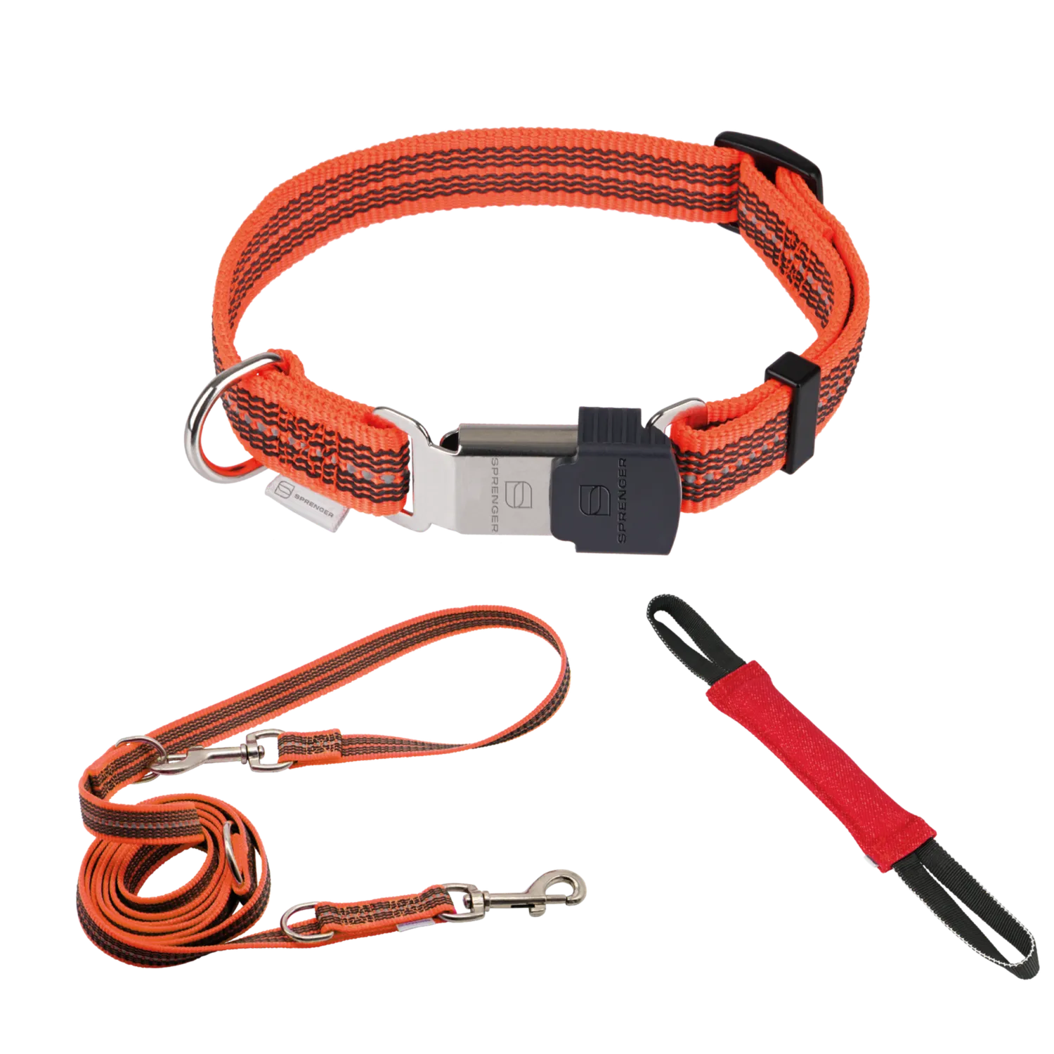 Herm Sprenger Bundle halsband 40-55cm + riem 2,3m zwart hond