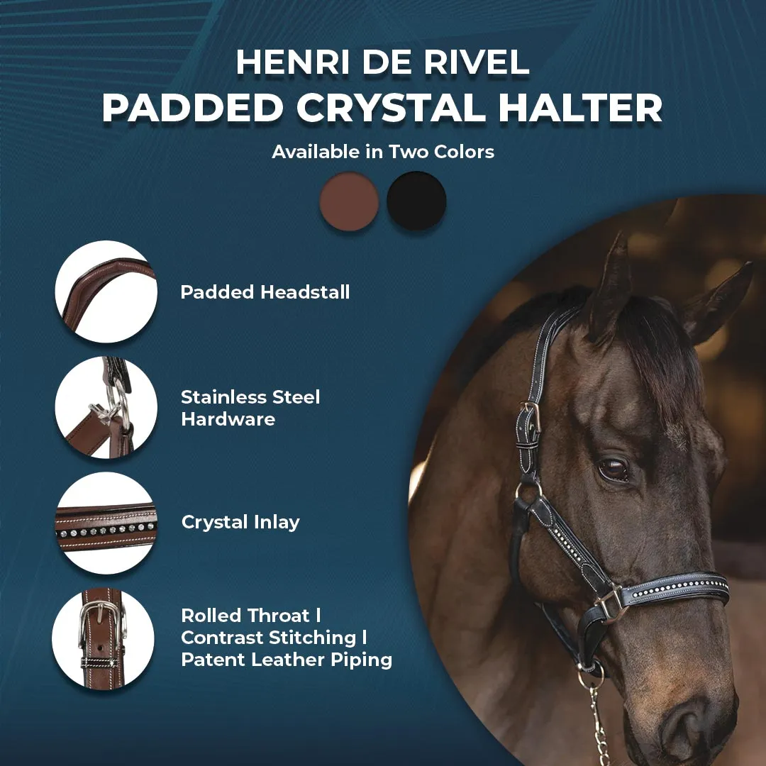 Henri de Rivel Ergonomic Premium leren halster met crystals