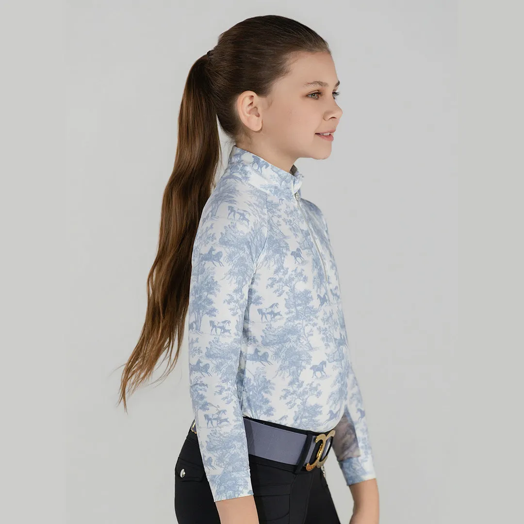 Dapplebay Equestrian Toile Moonrise rijshirt kids 1/4 rits