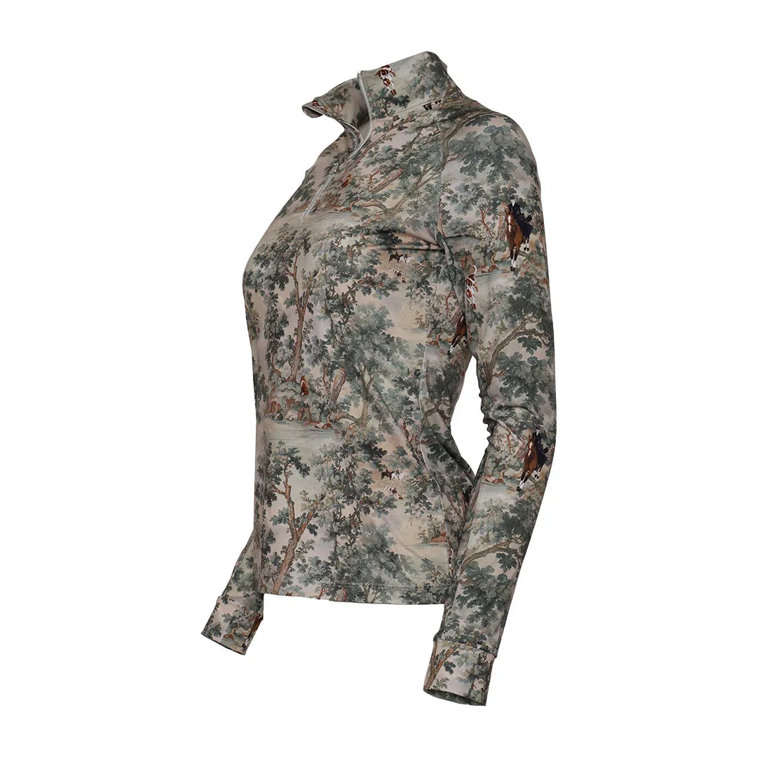 Dapplebay Hunt Tapestry 1/4 Zip rijtop multi lange mouw