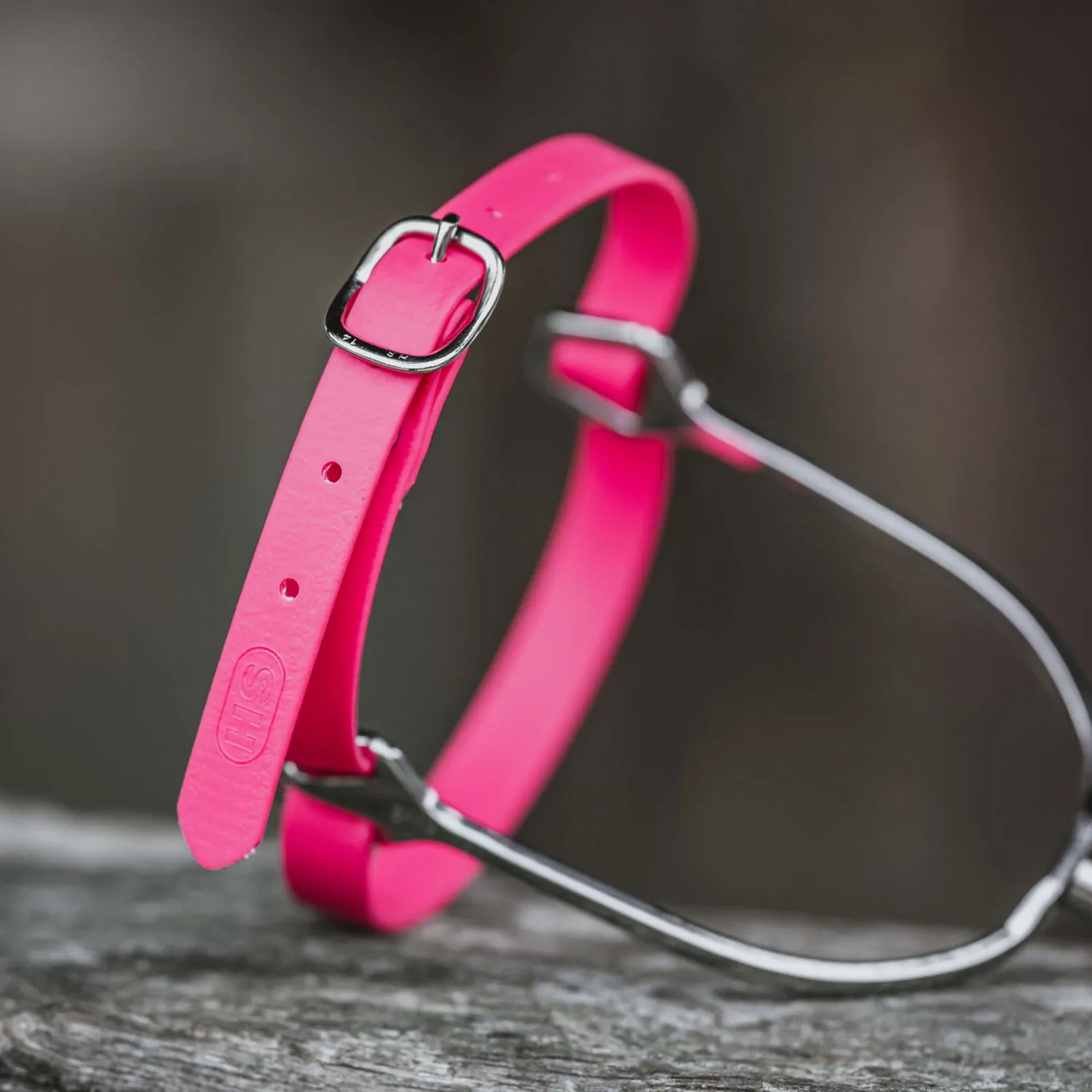 HS Sprenger Sporenriemen 45 cm BioThane Roze Zilver