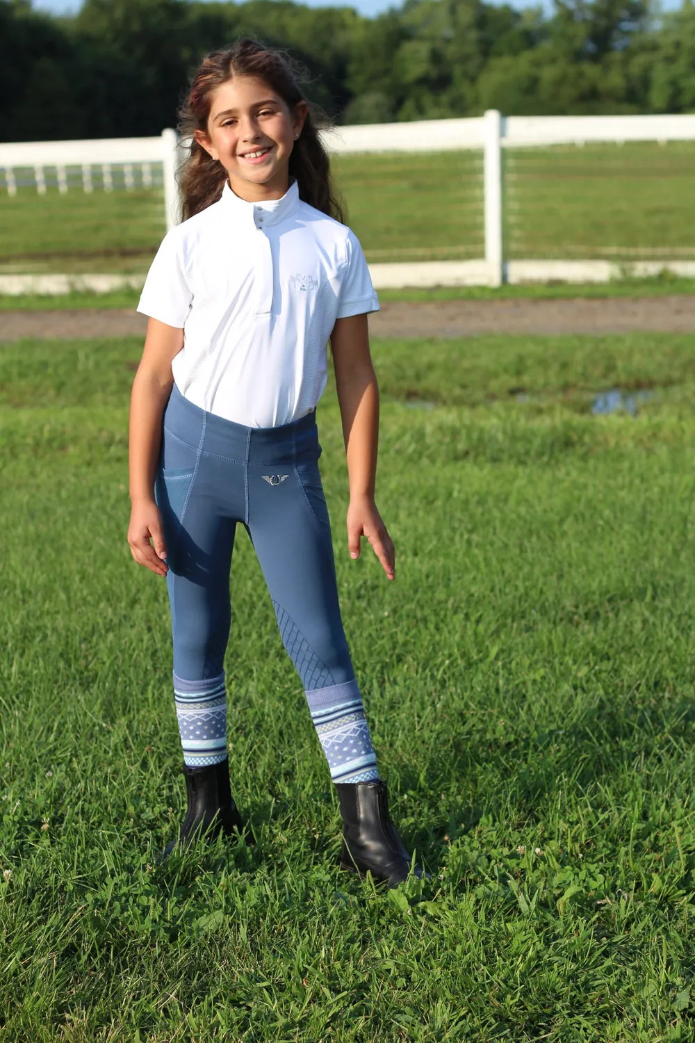 Equine Couture Cara wedstrijdshirt kind roze korte mouw