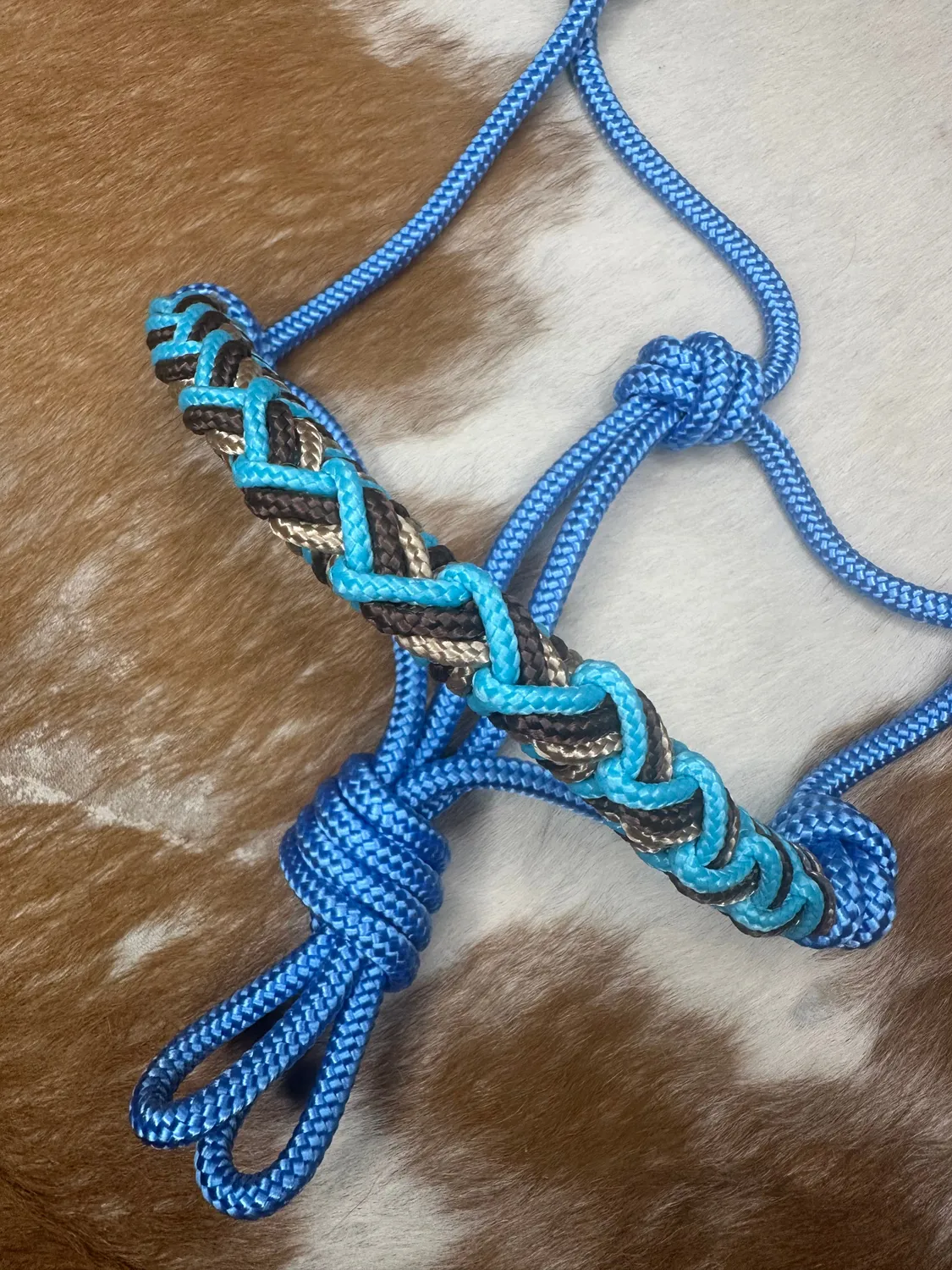 Mushabu Bojangles touwhalster middenblauw maat Mini