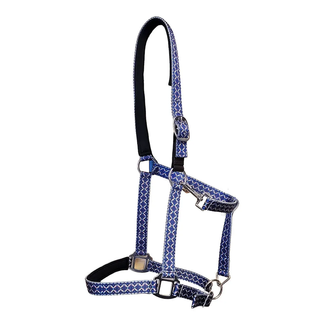 TuffRider EasyCare Diamond Mosaic halster nylon marineblauw