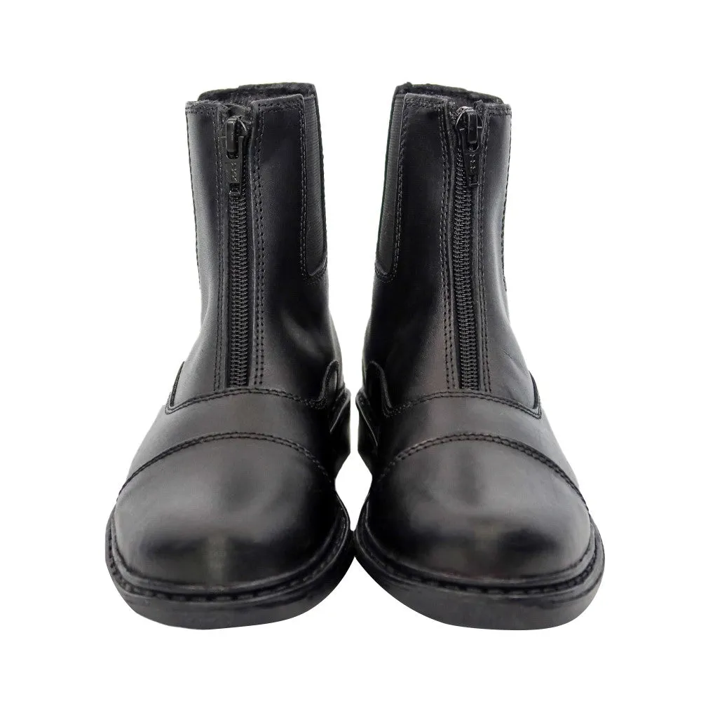 TuffRider Perfect Front Zip jodhpurschoenen zwart kinderen waterafstotend