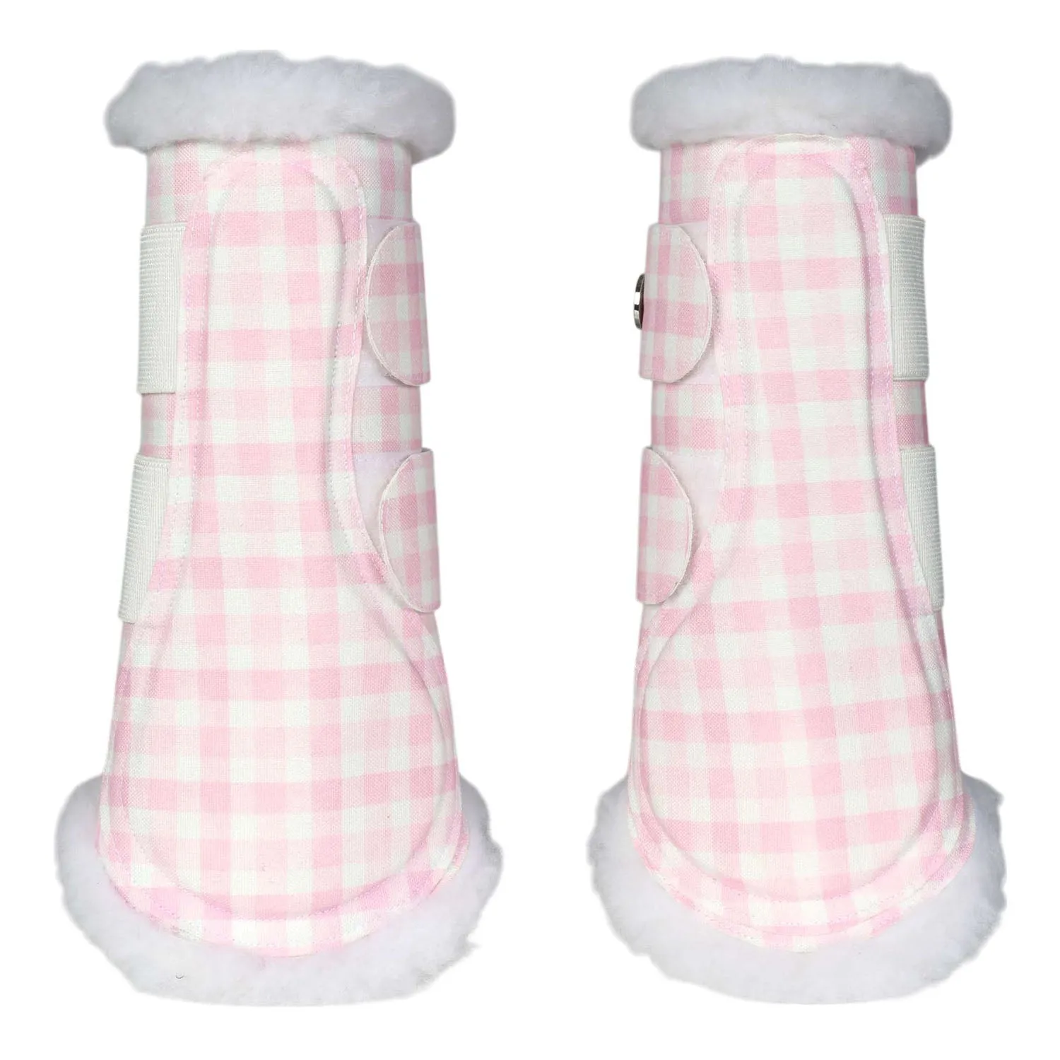 Dapplebay Gingham peesbeschermers roze-wit XL
