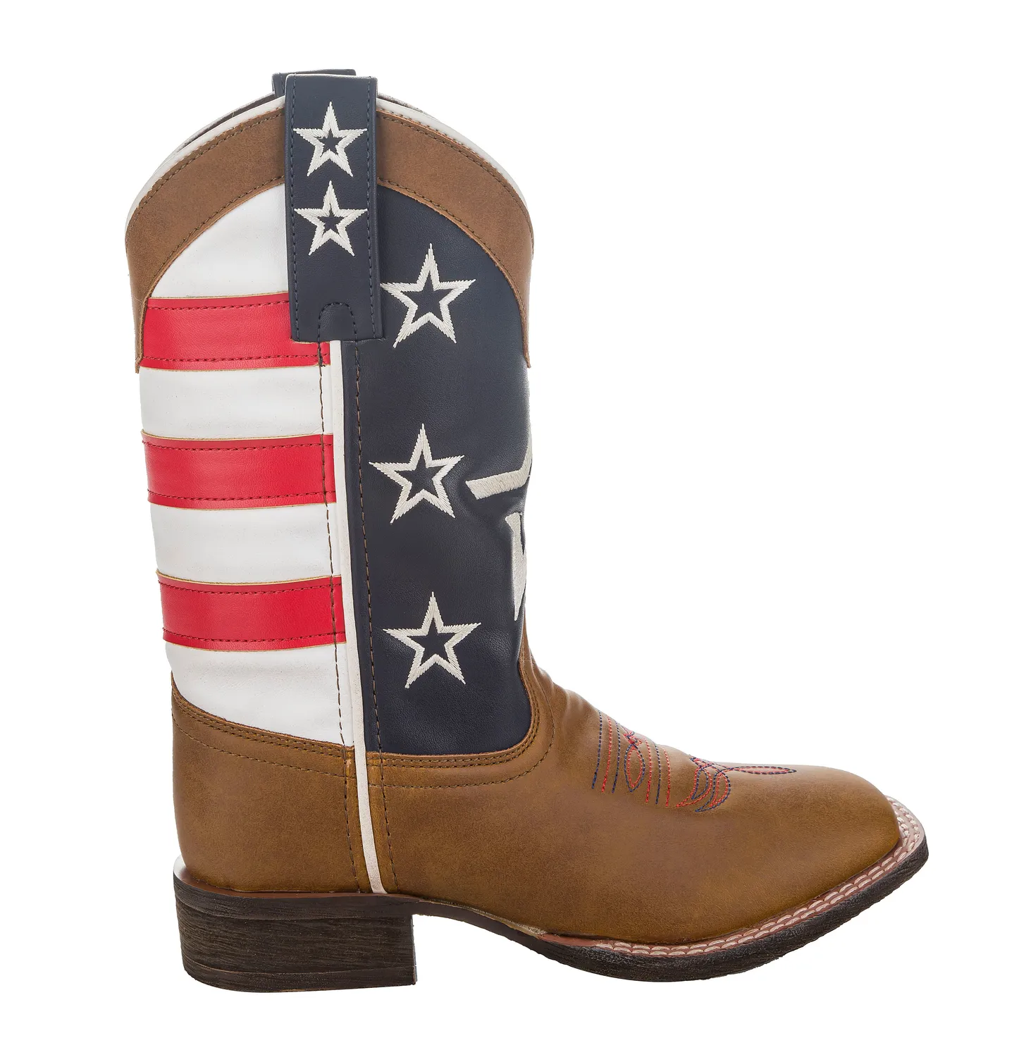 TuffRider Youth American Cowboy western laars bruin vierkante neus