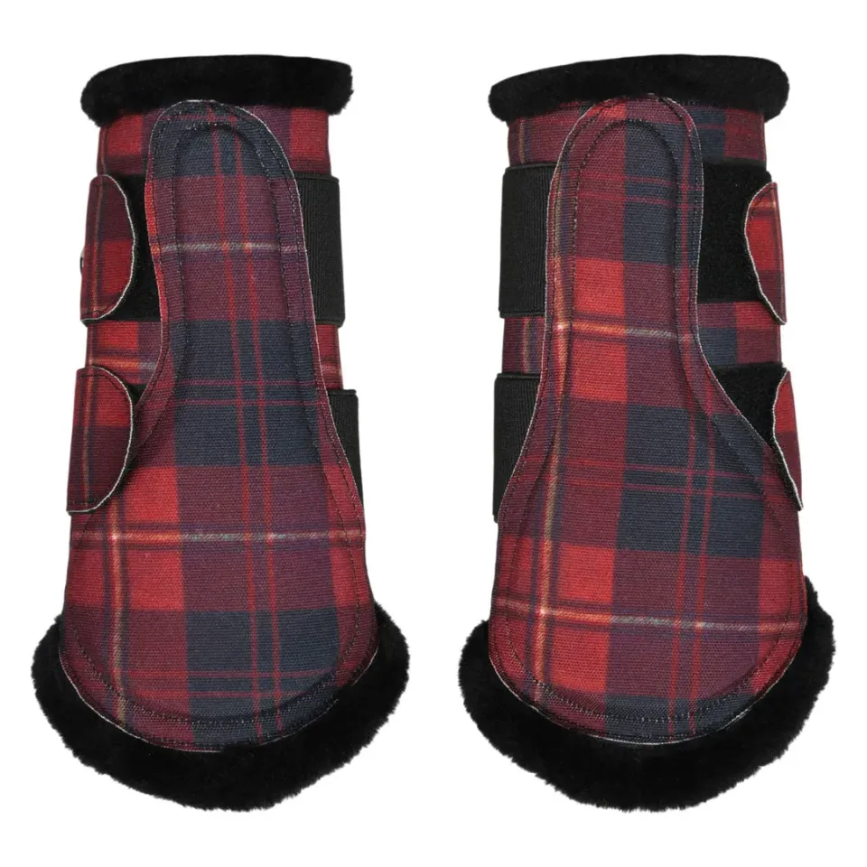 Dapplebay Holiday Plaid peesbeschermers Rood ruit bont