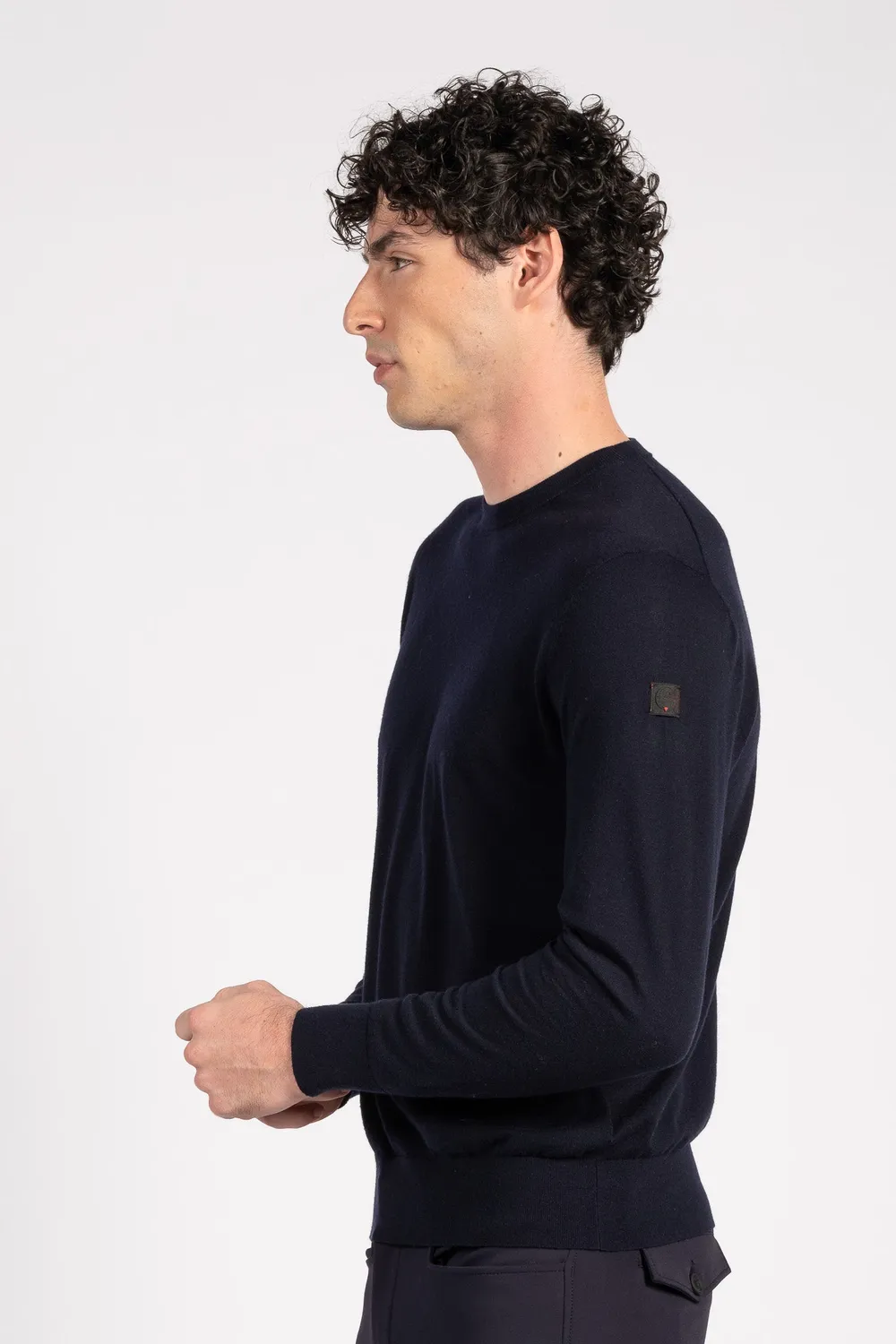 Vestrum Etanim heren trui navy ronde hals elegant