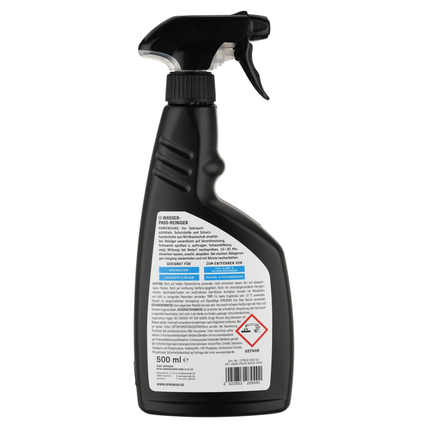 Sprenger Waterpass-Reiniger Bootreiniger 500ml Zuur