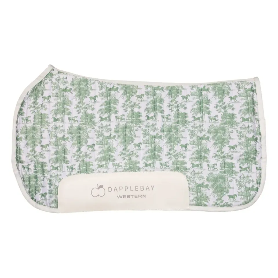 Dapplebay Equestrian Toile western zadelpad Groen-Wit vilt
