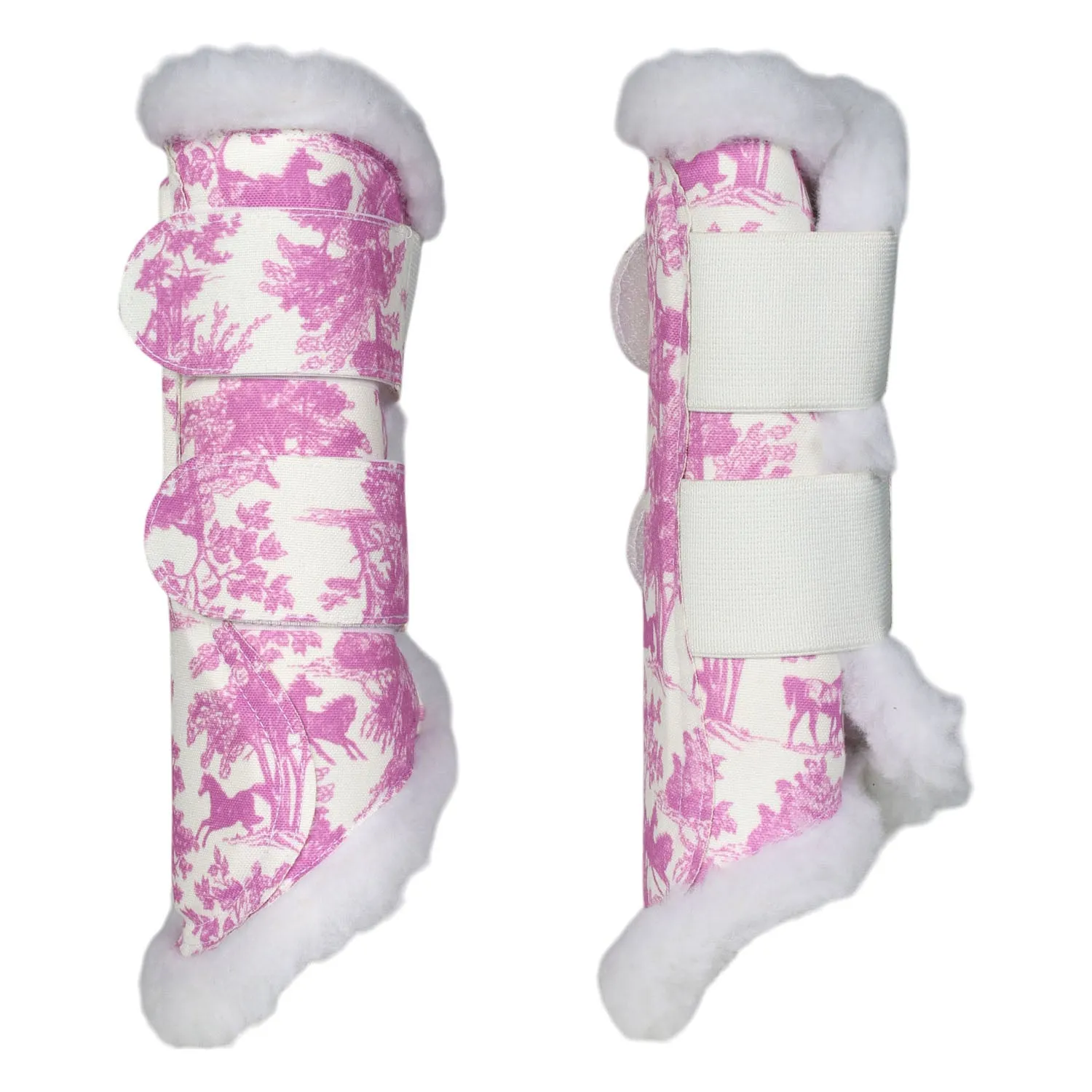 Dapplebay Toile brush boots rose white paard maat XL