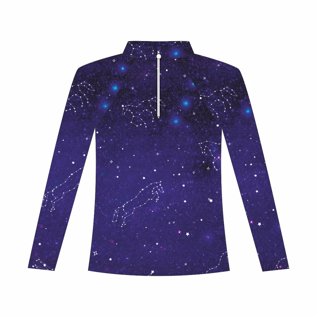 Dapplebay Constellation 1/4 Zip rijshirt kids Navy