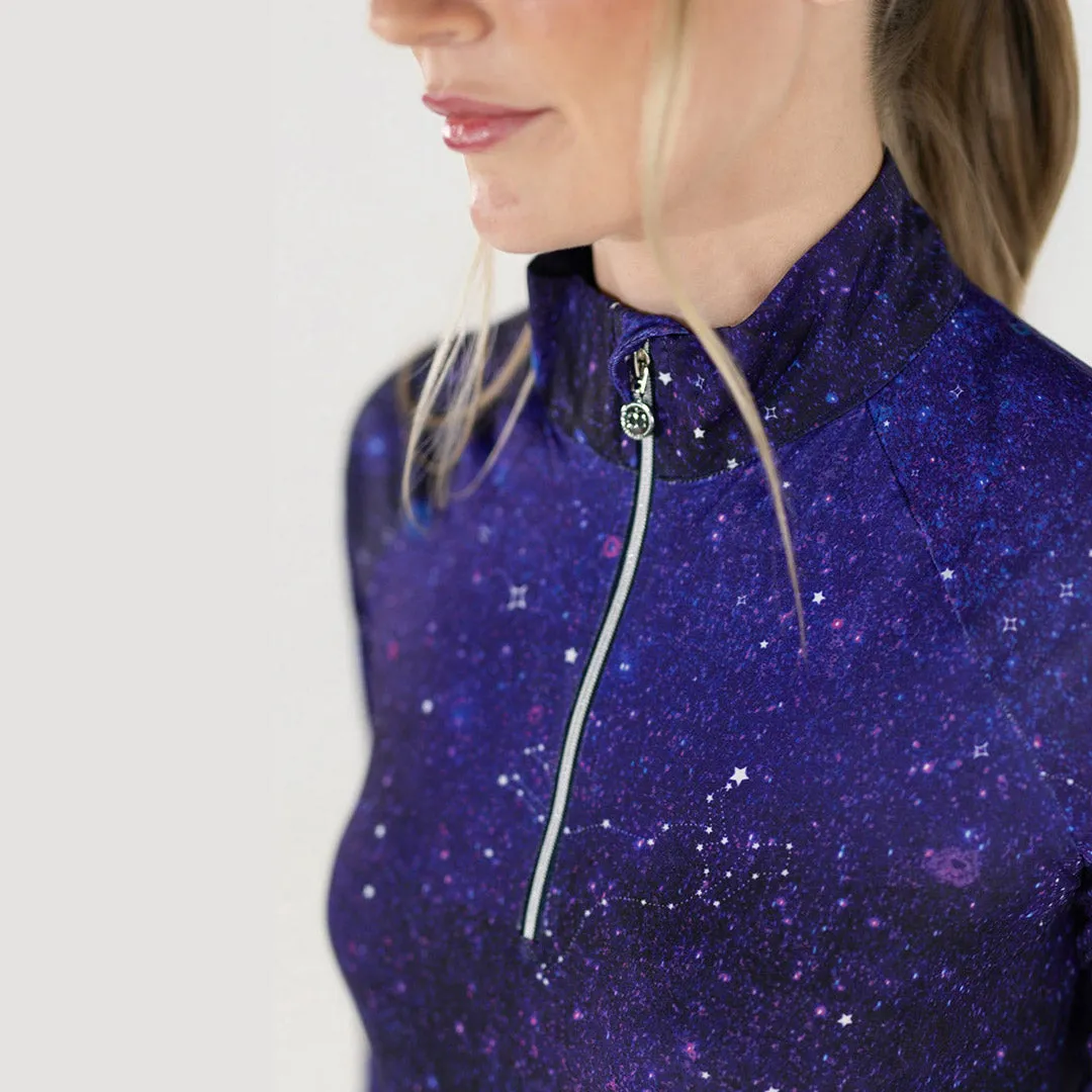 Dapplebay Constellation 1/4 Zip rijshirt korte mouw navy