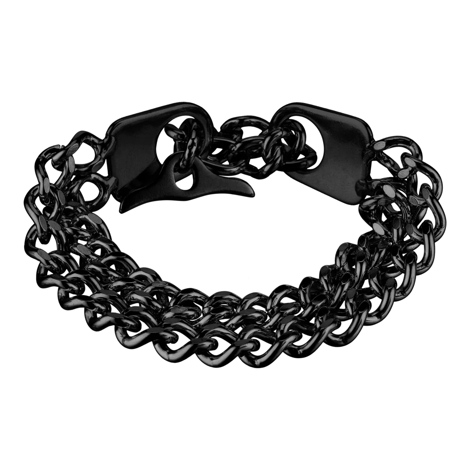 HS Sprenger &ME Armband 2-rijig zwart edelstaal