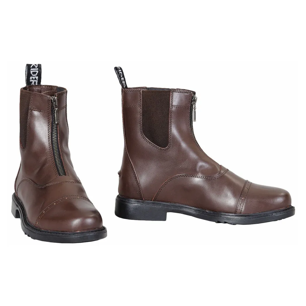 TuffRider Baroque Front Zip paddock boots zwart leer