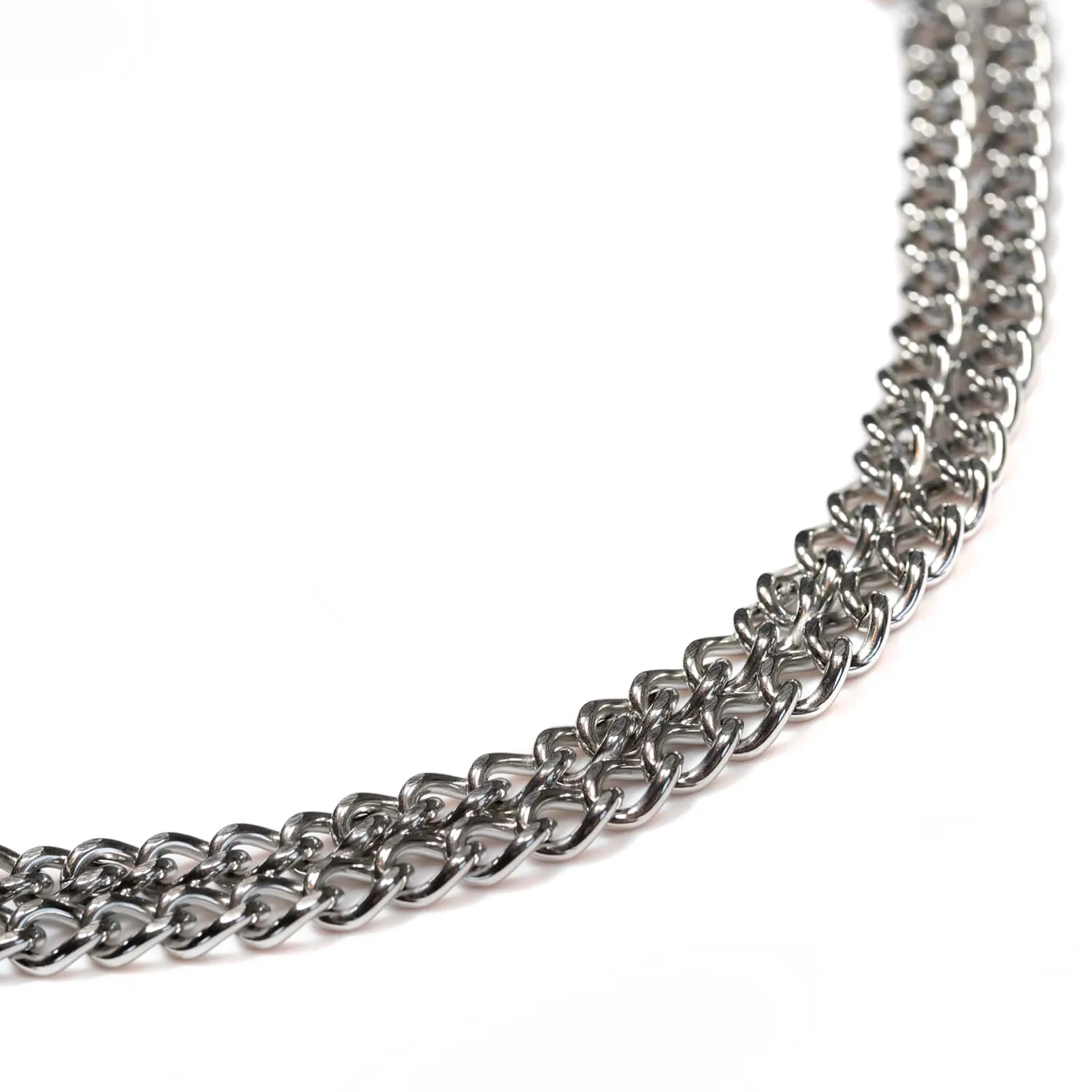 Herm Sprenger Halsketting 2-rij 55 cm halsband rvs met stop