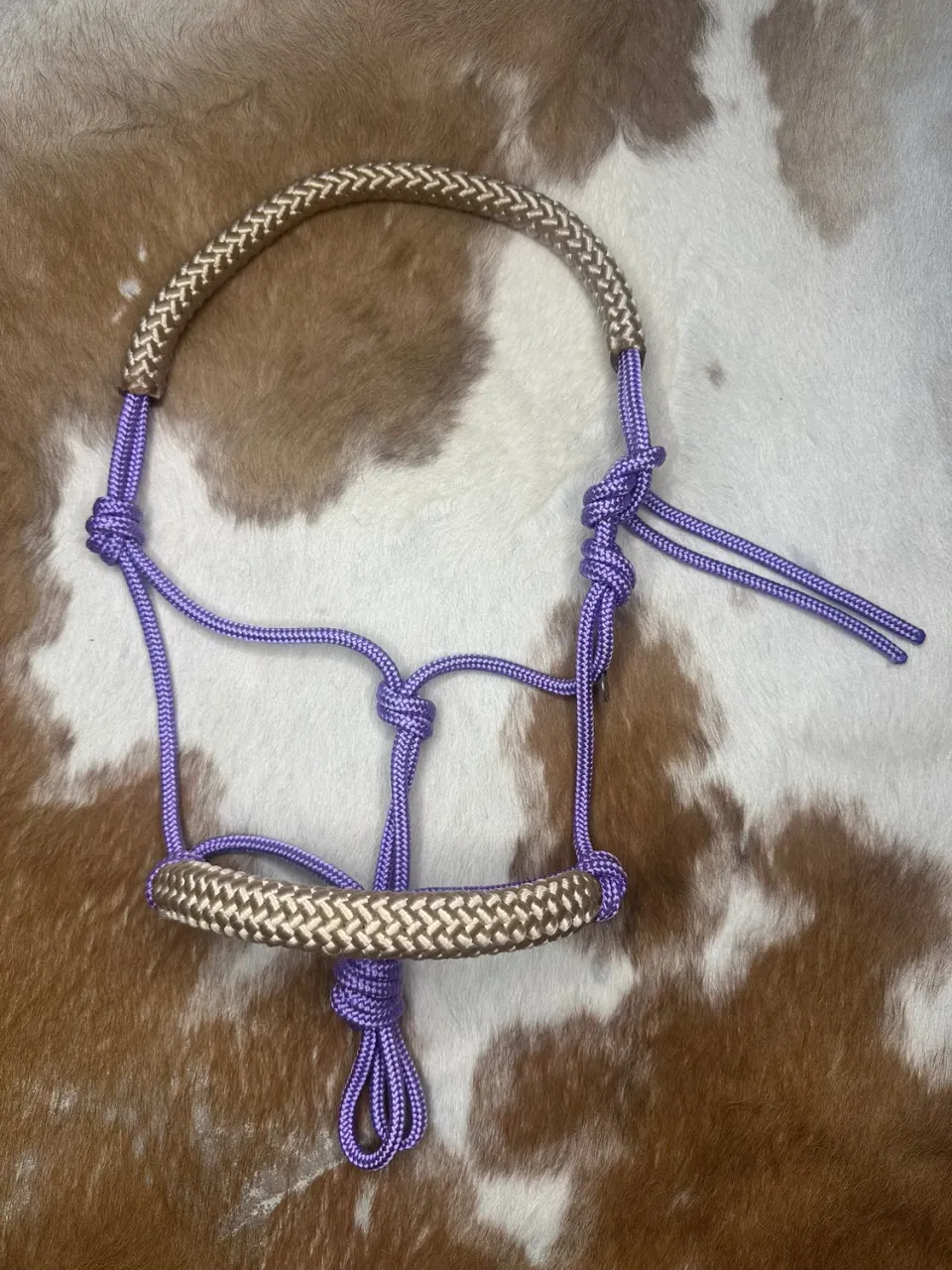 Mushabu Touwhalster Lavendel Beige Mini Met Neusband
