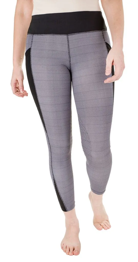 TuffRider Minerva Houndstooth rijtight zwart wit knie grip