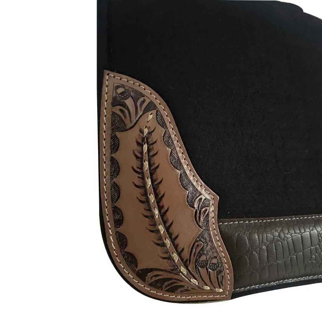 TuffRider Filigree western zadelpad zwart 32x32 vilt