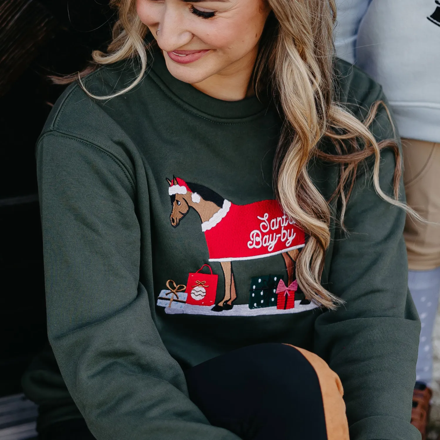 Dapplebay Santa Bay-by sweater donkergroen kerst